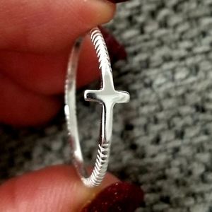 Sterling silver cross ring